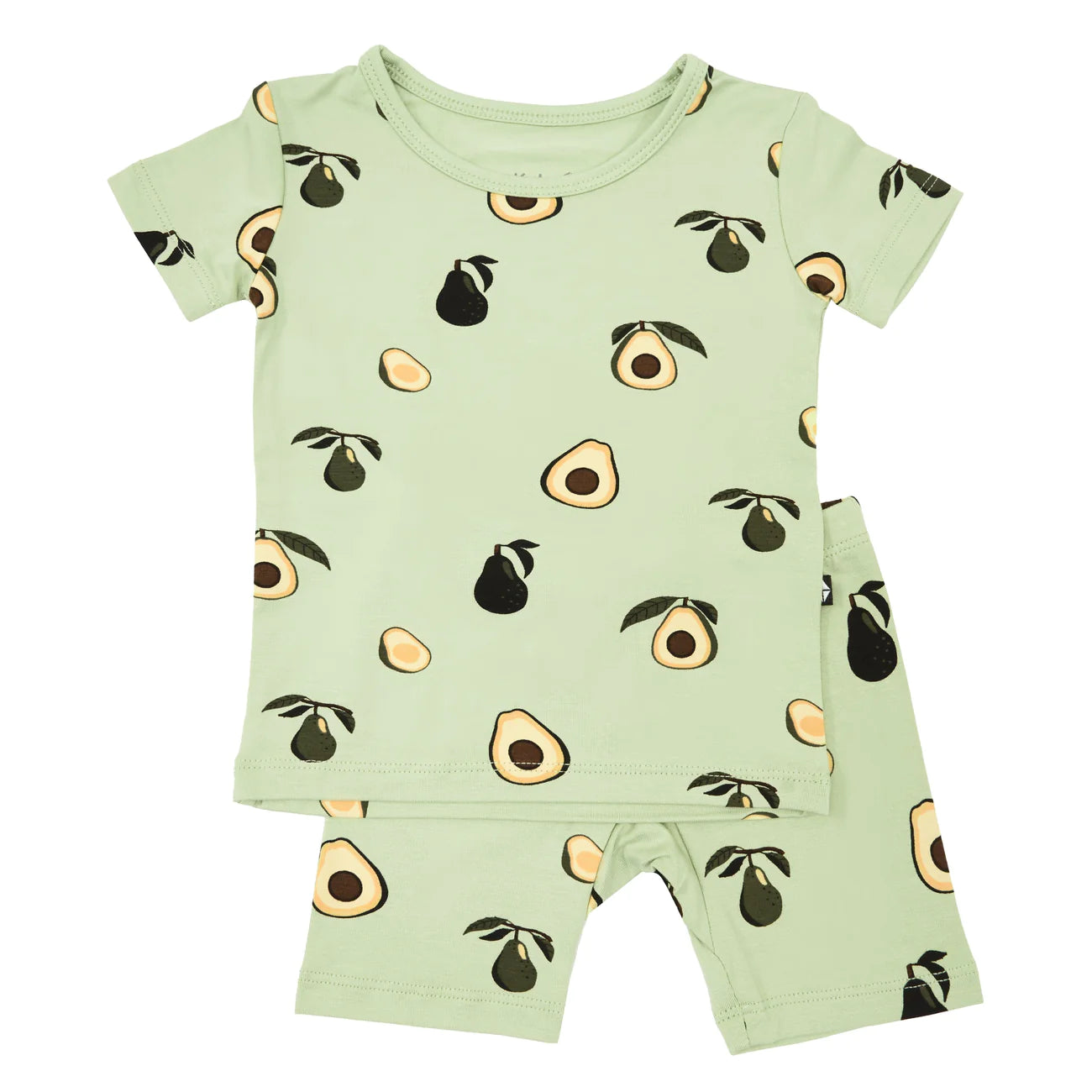 Short Sleeve Bamboo Cotton Pajama Set | Avocado