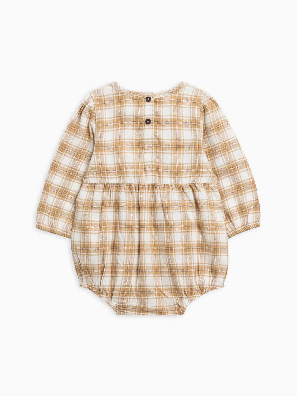 Bristol Flannel Romper | Latte Plaid