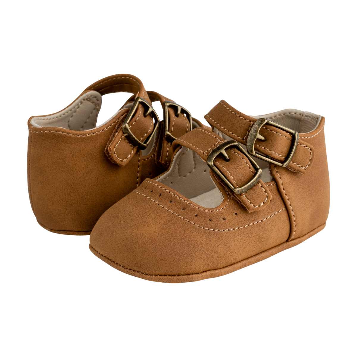 Leah Infant Double Strap Soft Sole Mary Jane | Brown