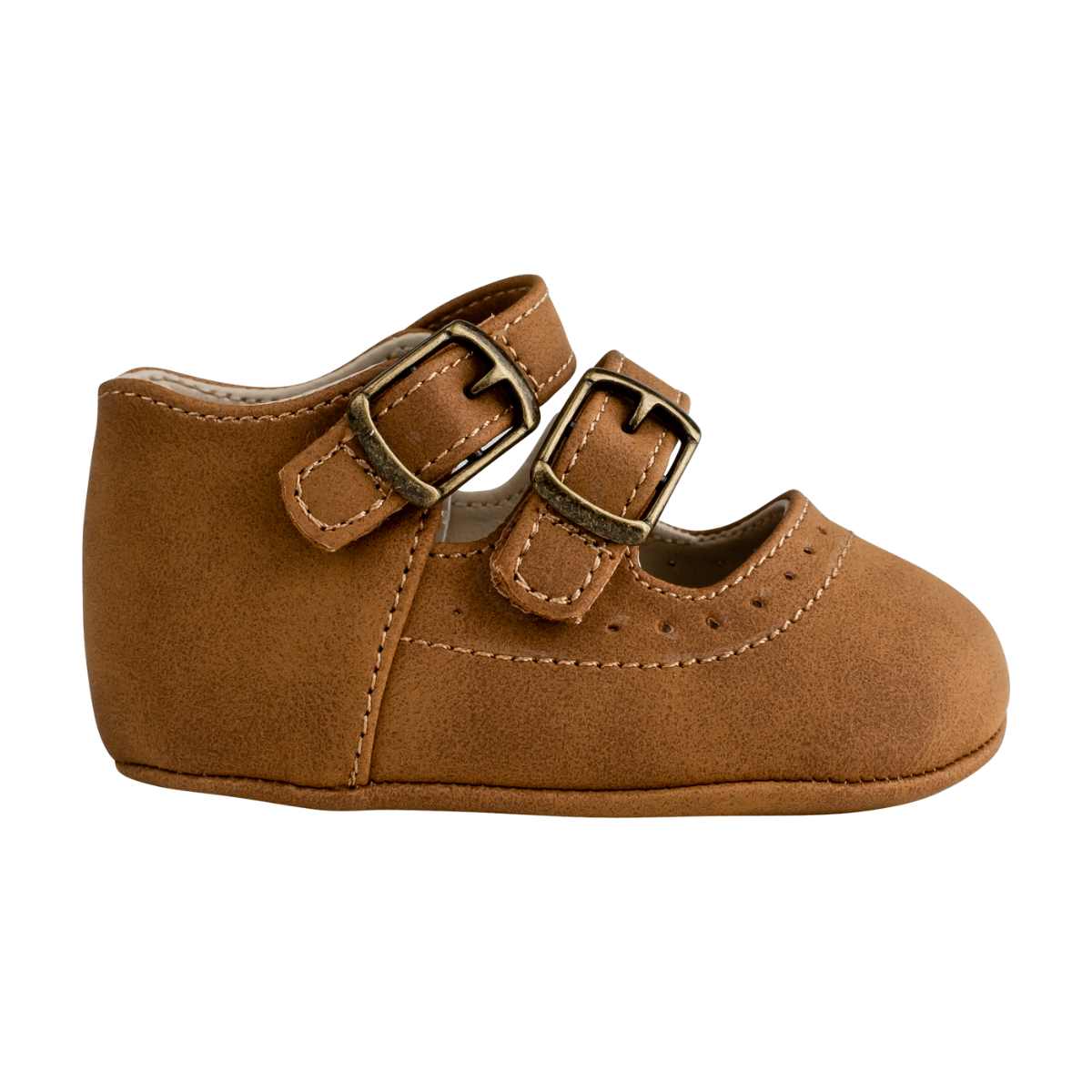 Leah Infant Double Strap Soft Sole Mary Jane | Brown