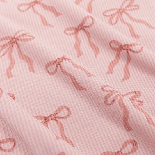 Bamboo Zip Sleeper w/ Fold-Over Feet | Coquette Bows