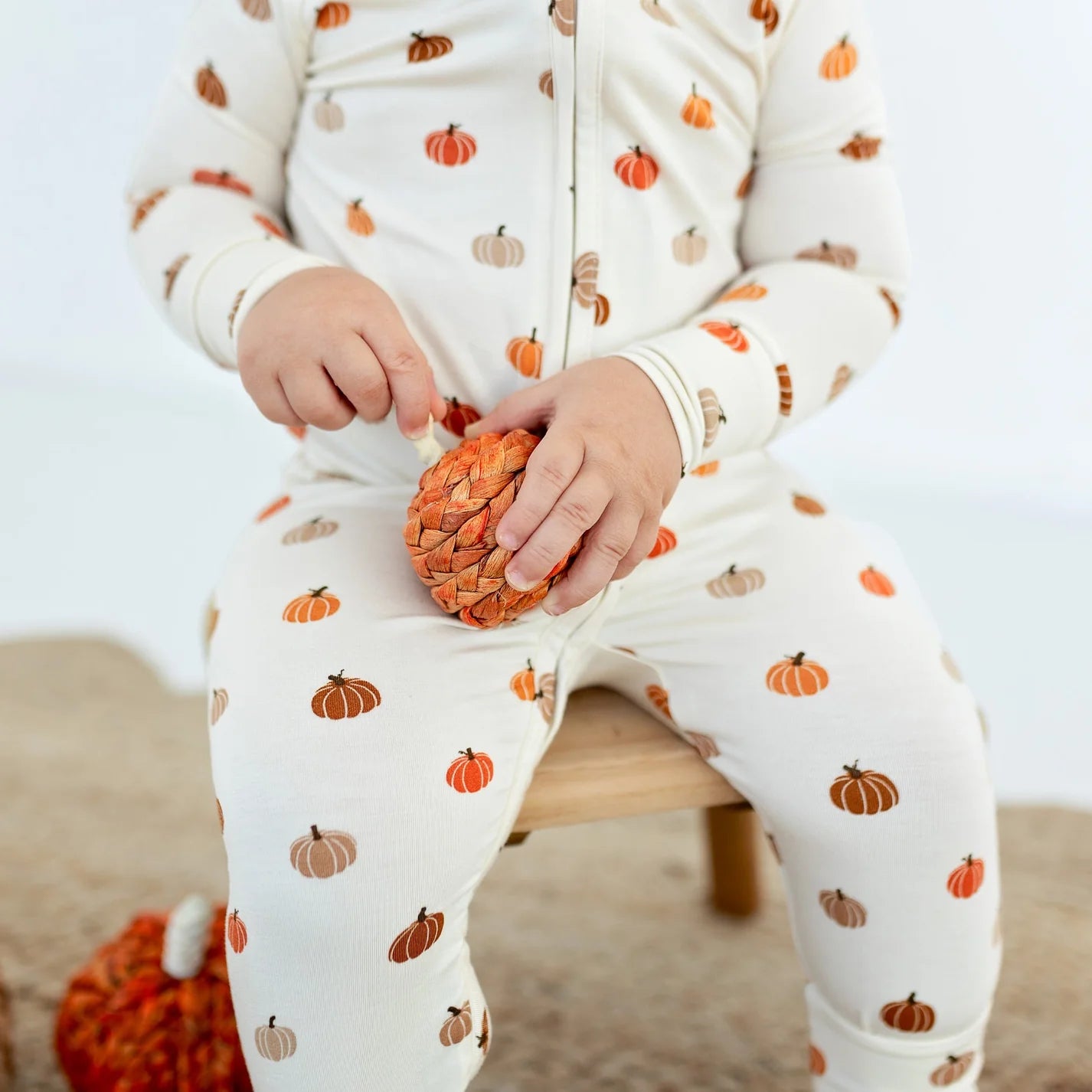 Bamboo Sleeper w/ Fold-Over Feet | Pumpkins