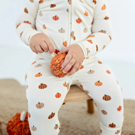 Bamboo Sleeper w/ Fold-Over Feet | Pumpkins