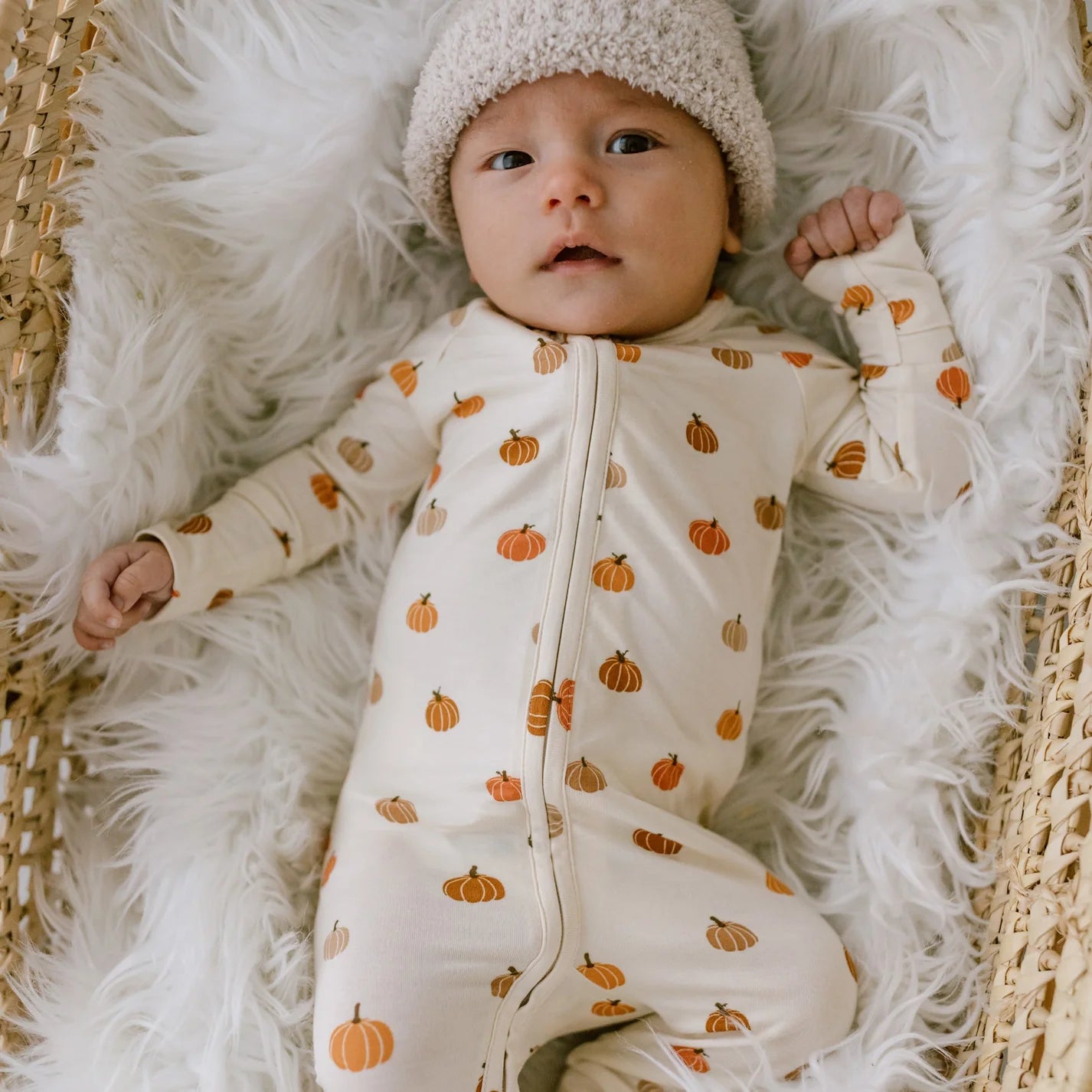 Bamboo Sleeper w/ Fold-Over Feet | Pumpkins