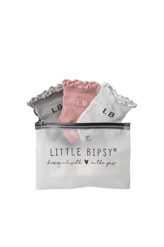 Ruffle Sock 3-Pack | Dusty Rosewood