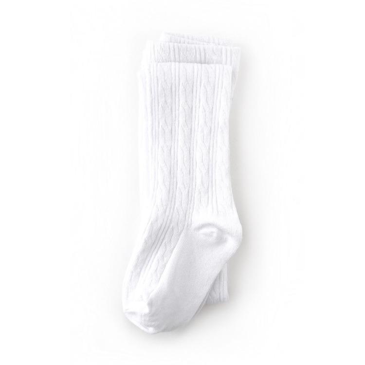 Cable Knit Tights | White