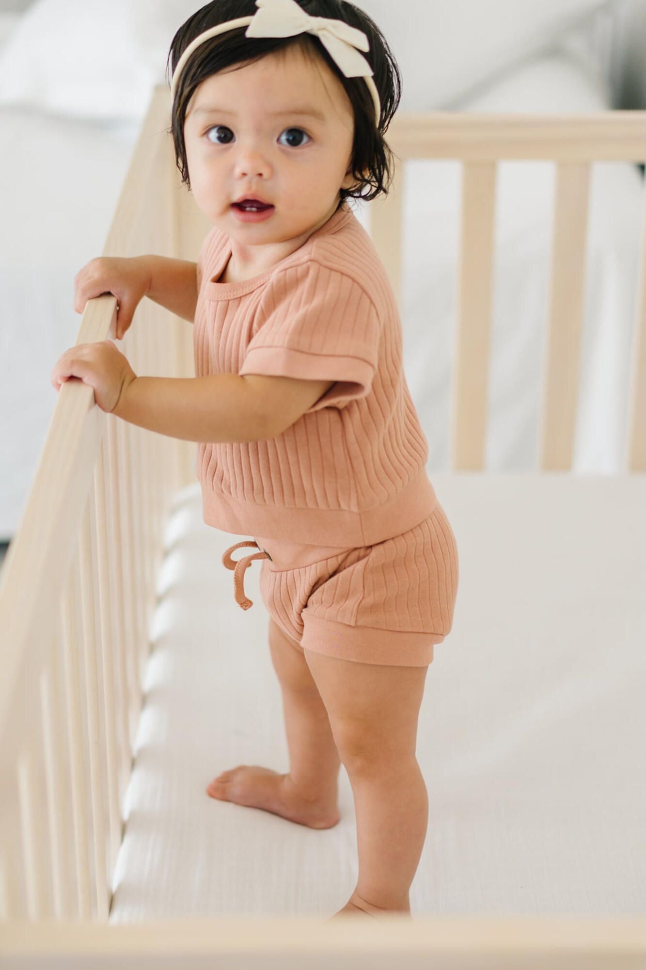Ribbed Tee & Shortie Set | Adobe