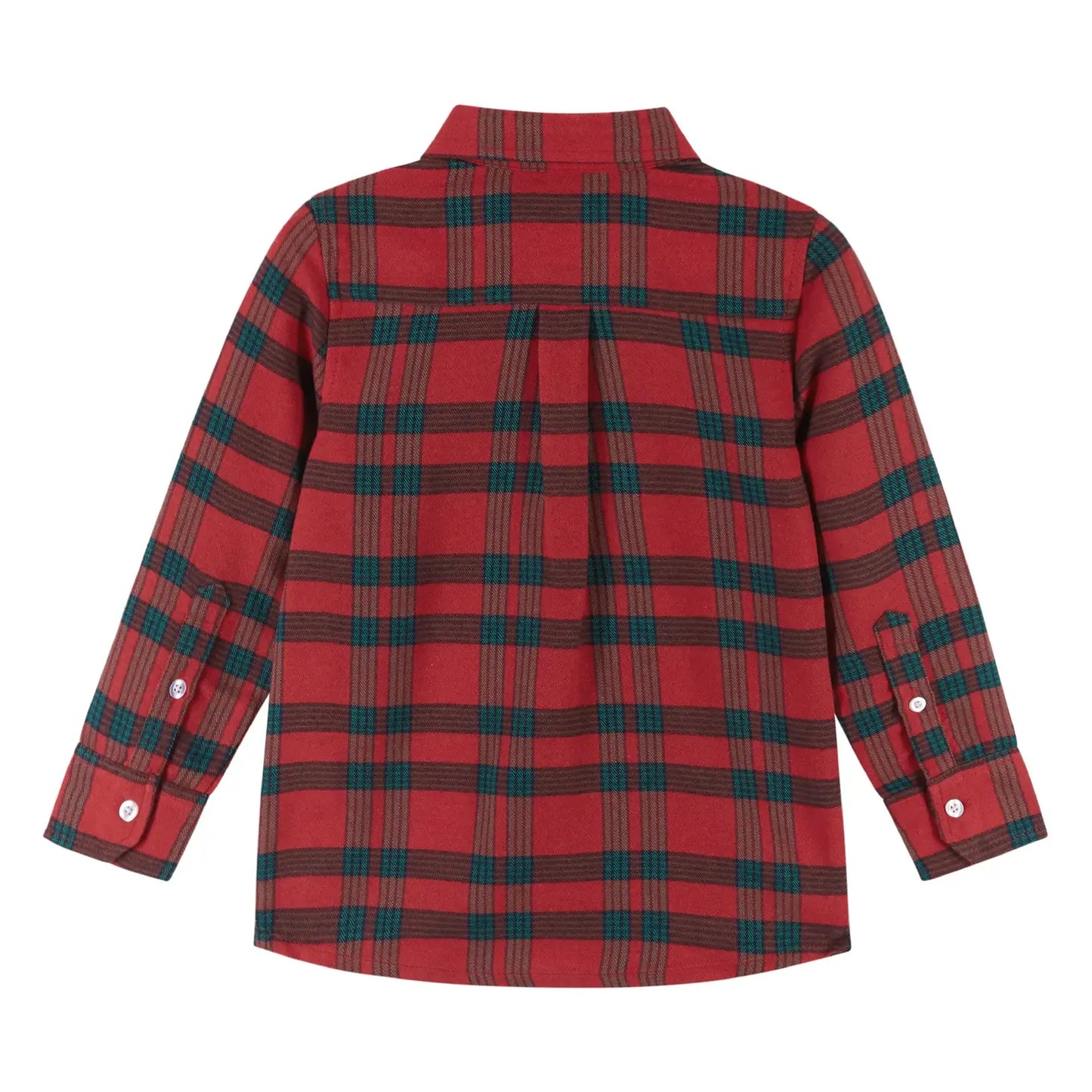 Holiday Plaid Button Down Shirt & Bowtie Set | Red, Navy & Green