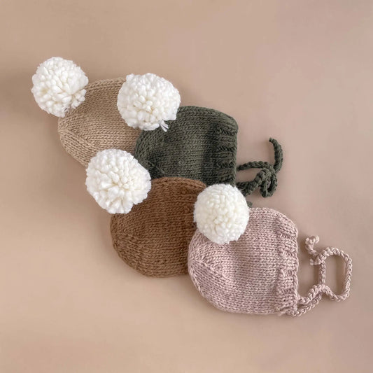 Ari Hand Knit Bonnet | Blush