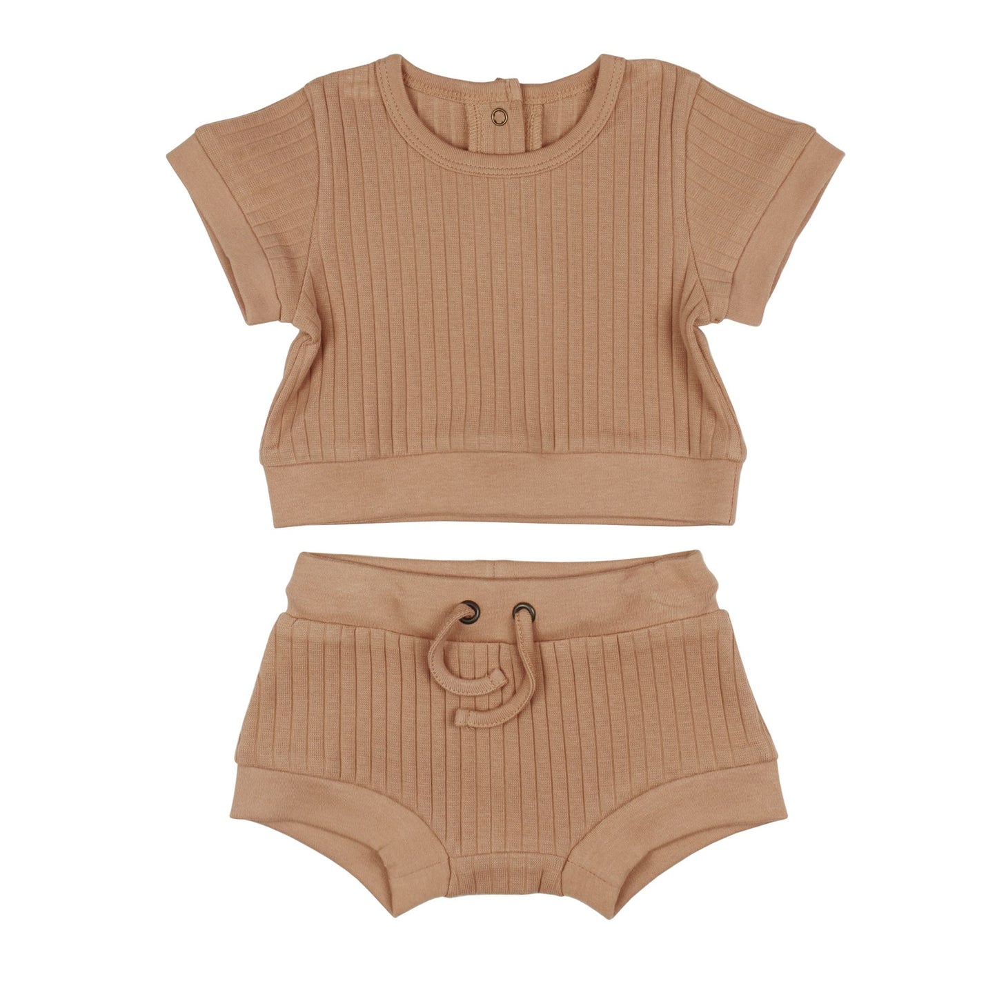 Ribbed Tee & Shortie Set | Adobe