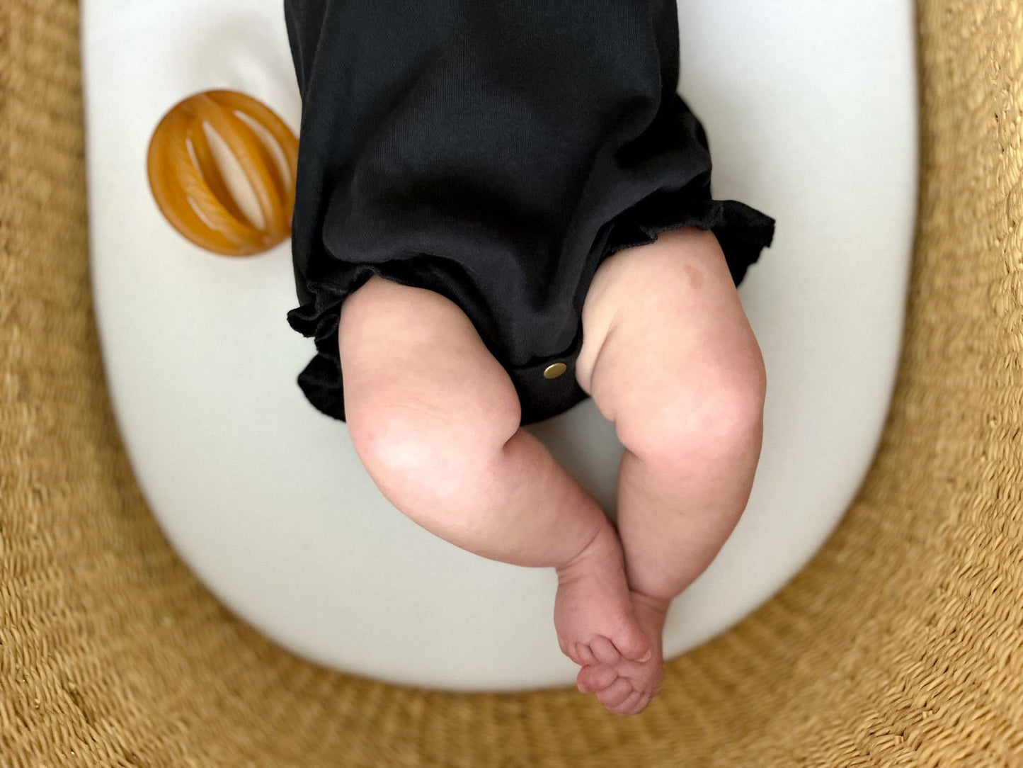 Ribbed Tie-Shoulder Bodysuit | Black