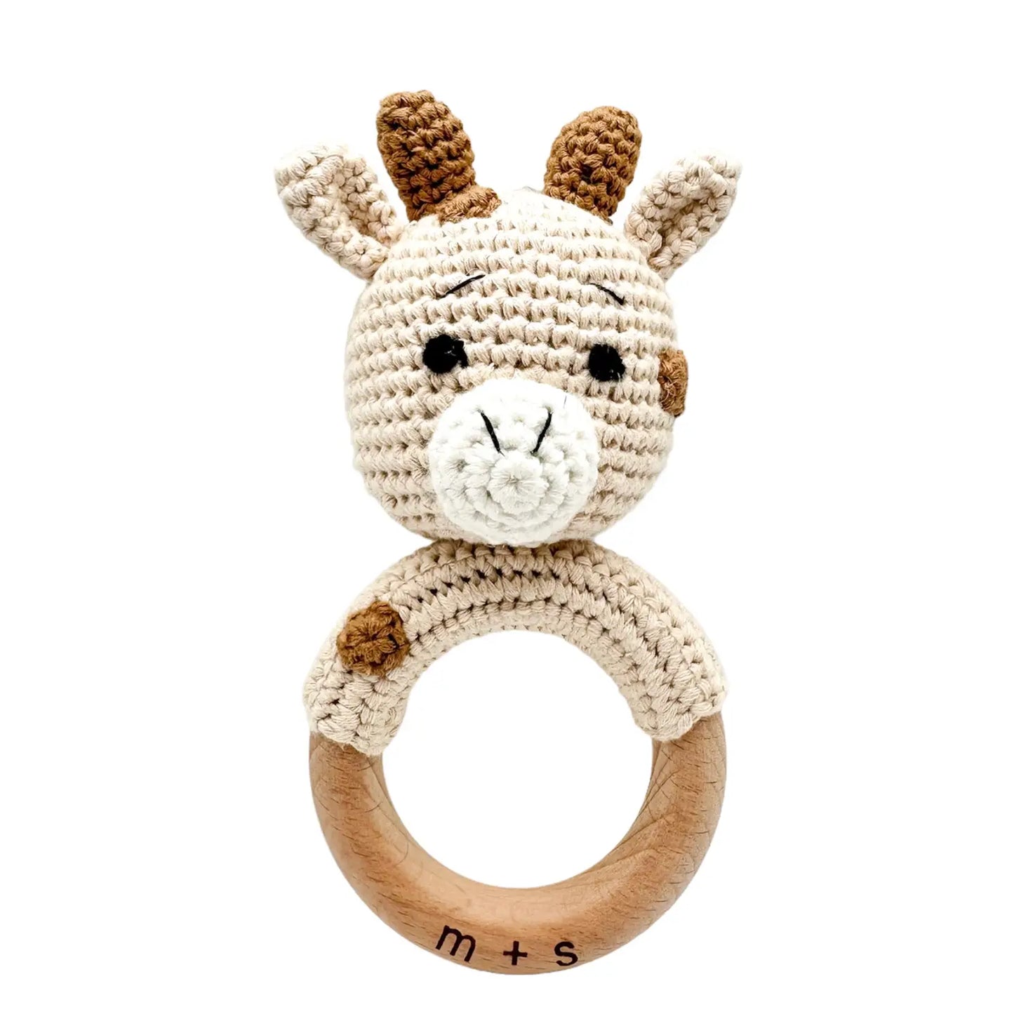 Giraffe Hand Crochet Rattle