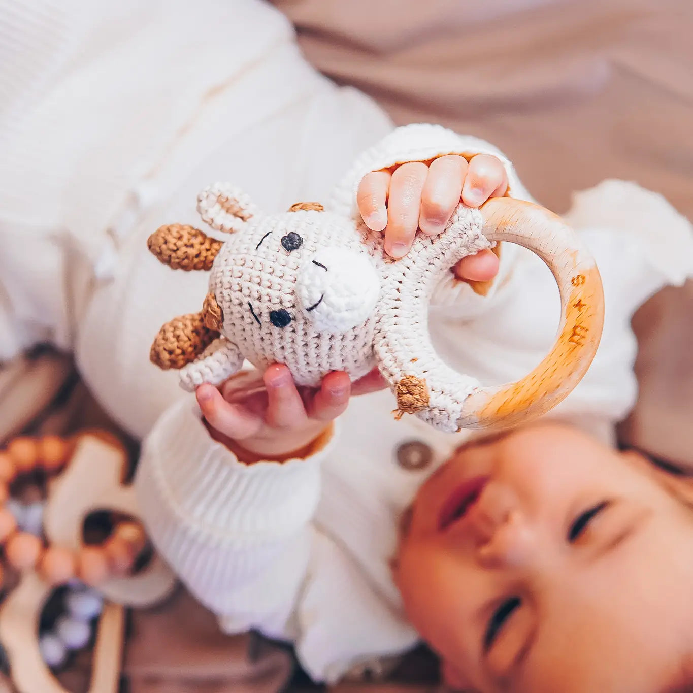 Giraffe Hand Crochet Rattle