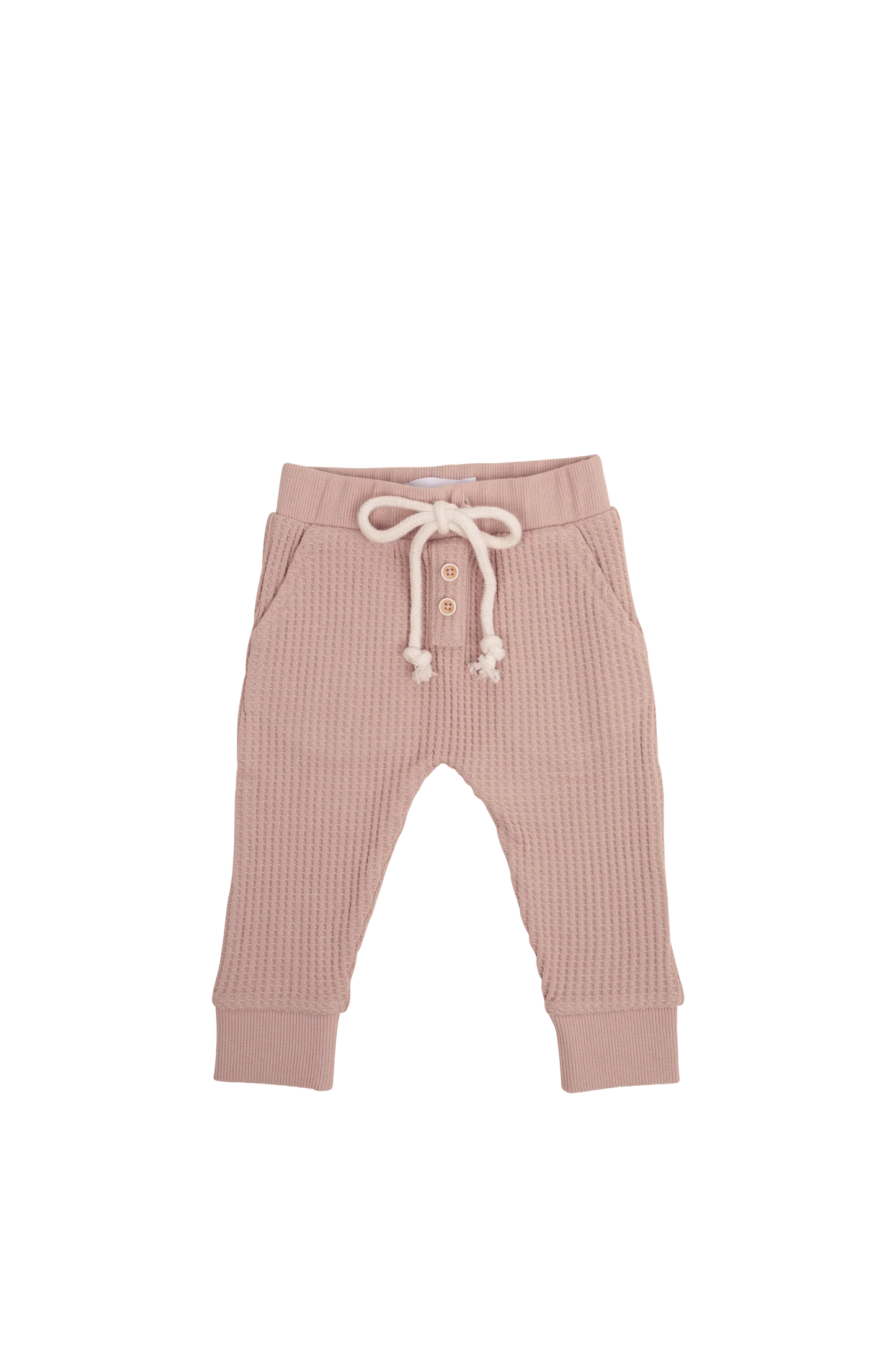 Organic Cotton Waffle Pant | Dusky Rose
