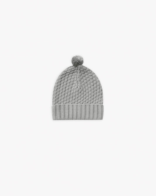 Knit Pom Beanie | Dusty Blue
