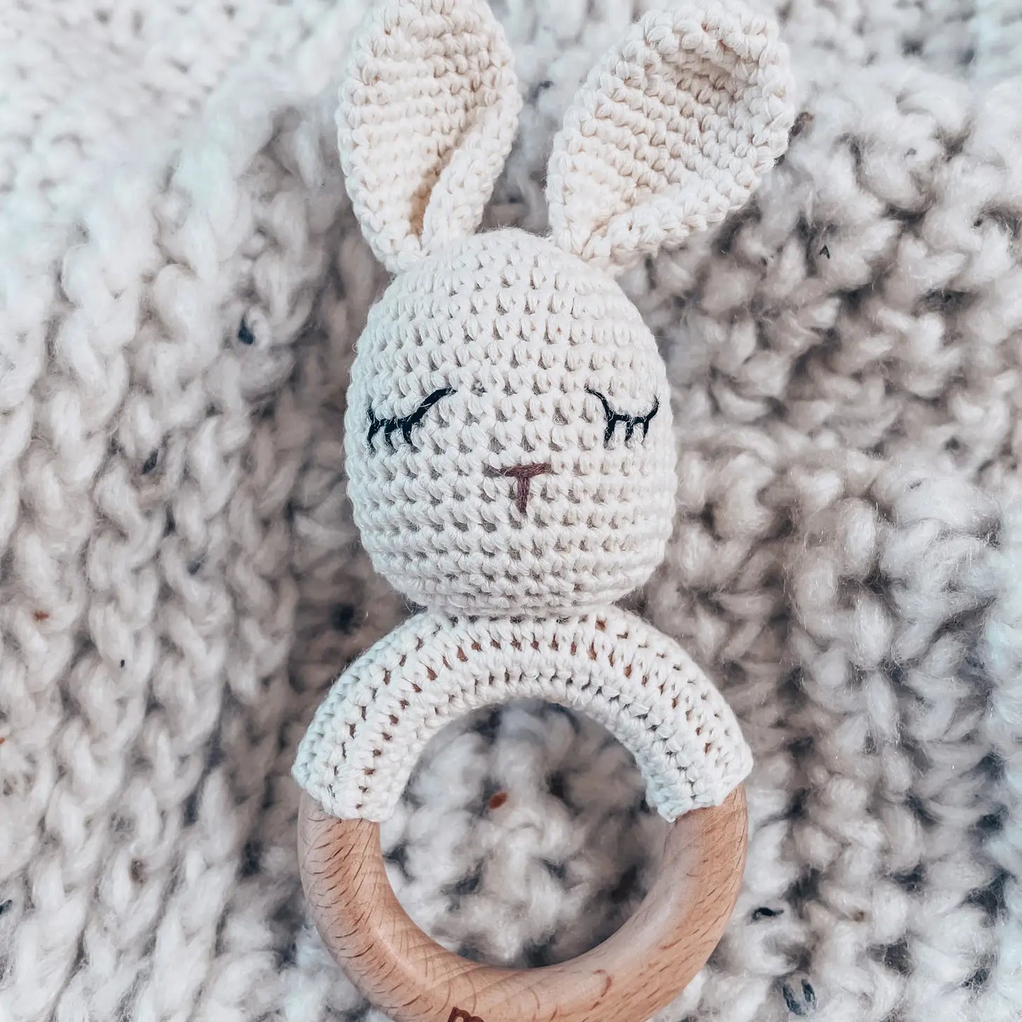 Bunny Hand Crochet Rattle | Cream