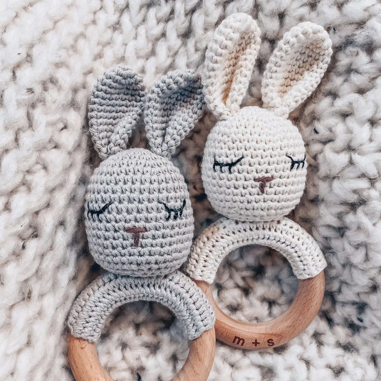 Bunny Hand Crochet Rattle | Cream