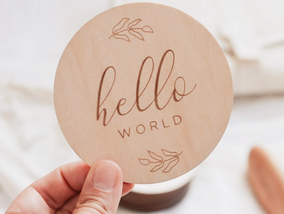 Baby Monthly Milestone Wooden Cards | Leaves