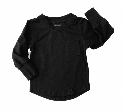 Long Sleeve Pocket Tee | Black
