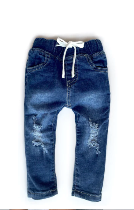 Distressed Skinny Denim Jeans | Dark Wash
