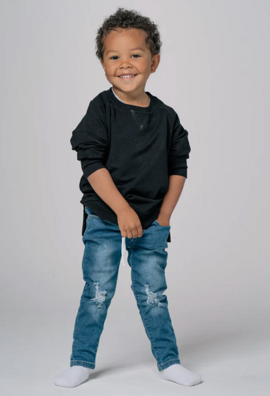 Distressed Skinny Denim Jeans | Dark Wash