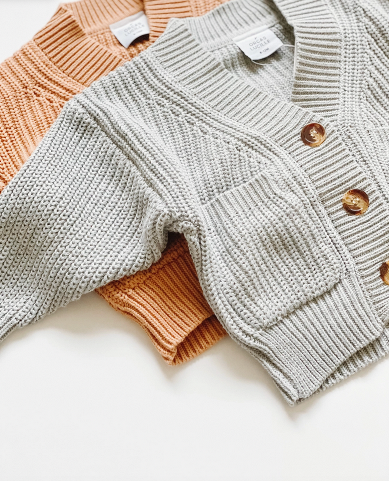 Chunky Knit Cardigan | Heather Grey