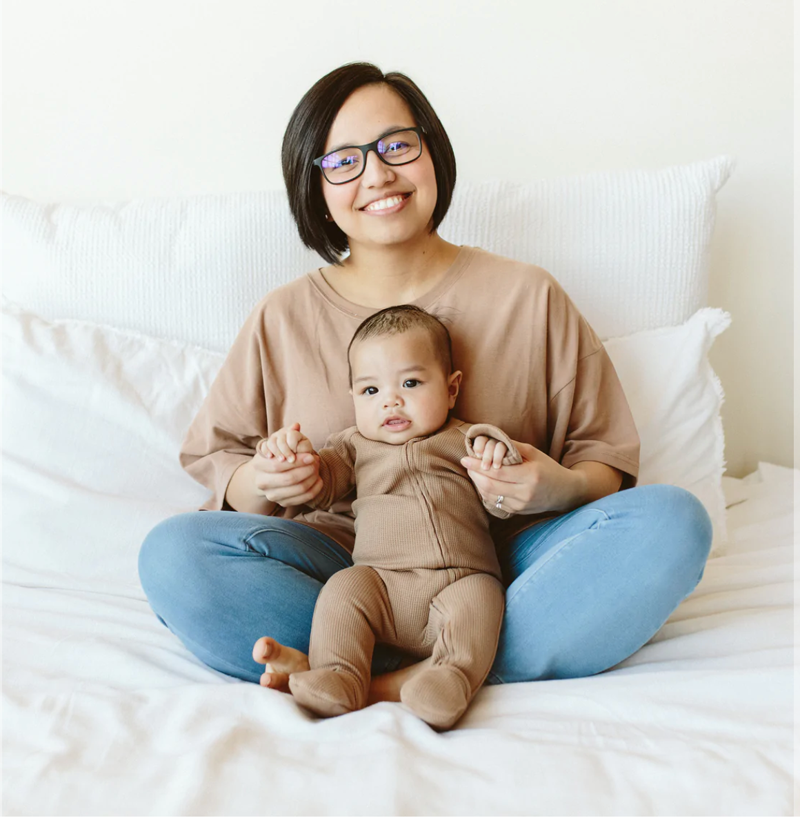 Thermal Viscose Organic Cotton Footie | Tan