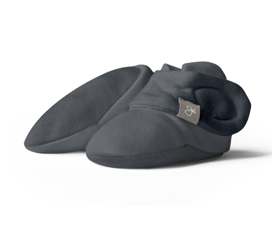Organic Cotton Stay-On Baby Booties | Midnight