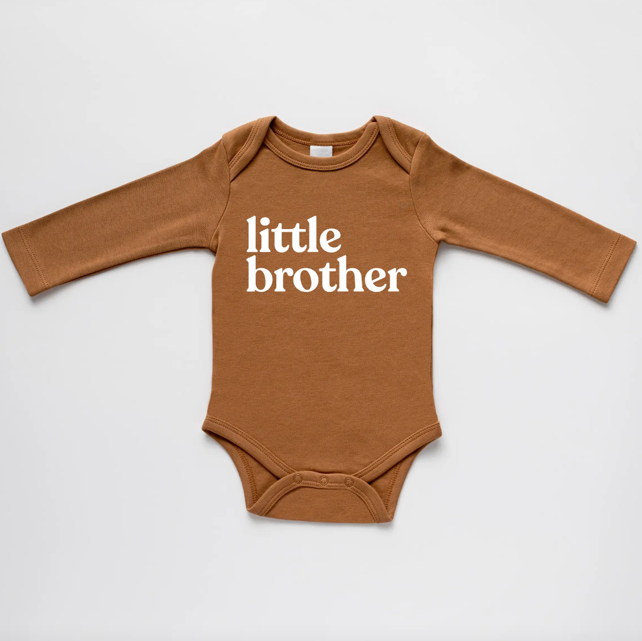 Long Sleeve Little Brother Onesie | Camel