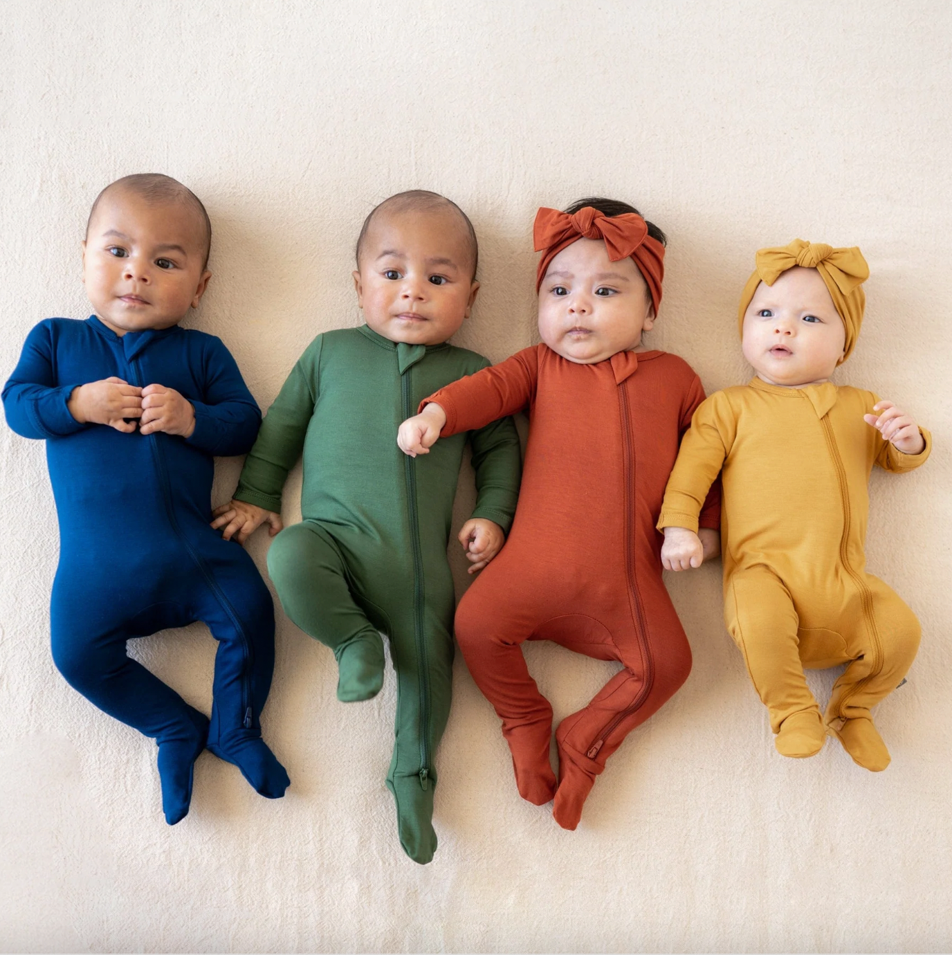 Bamboo Cotton Zippered Footie | Rust