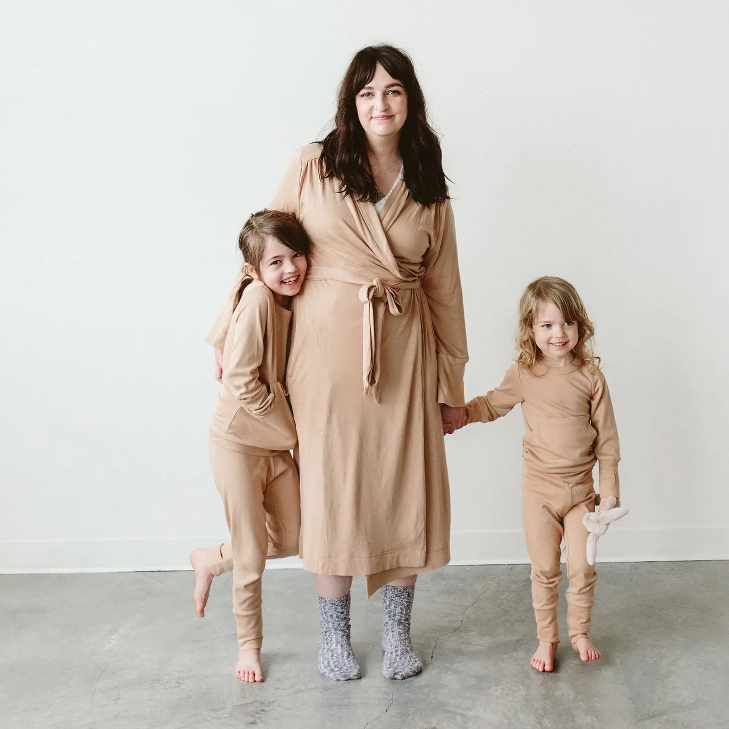 Viscose Organic Cotton Womens Robe | Sandstone