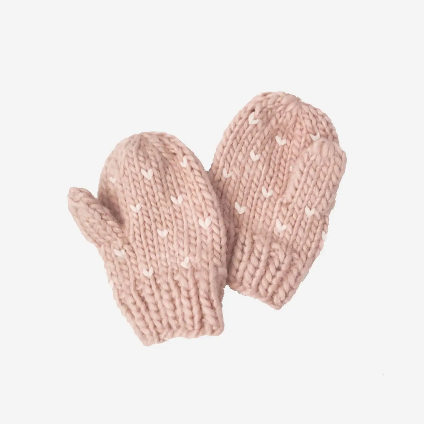 Shiloh Knit Mittens | Blush w/ Hearts