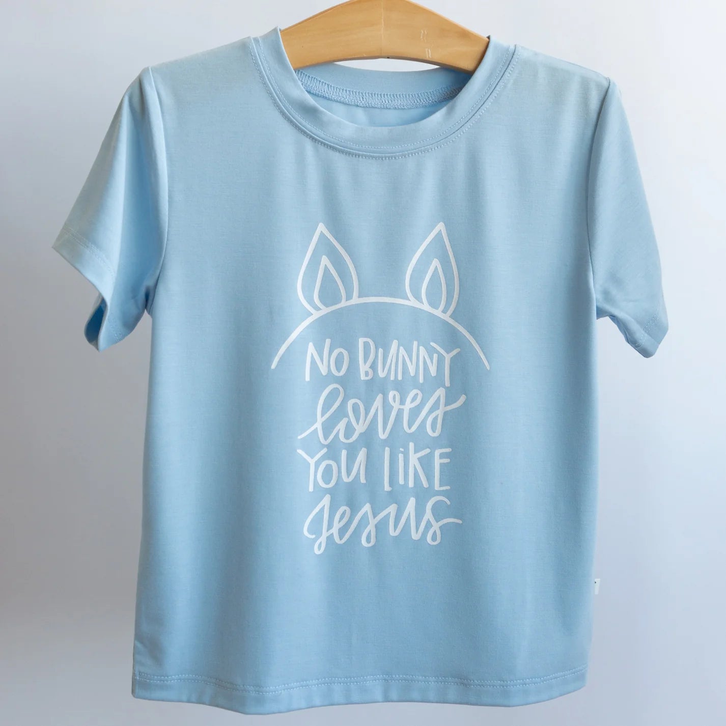 No Bunny Loves You Like Jesus Shirt | Blue