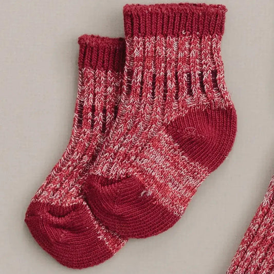Chunky Knit Socks | Ribbon Red