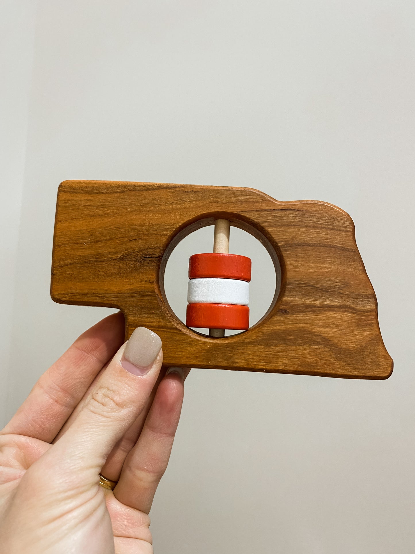 Nebraska Huskers | Wooden Keepsake Rattle