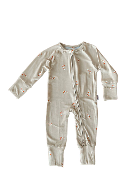 Bamboo Zip Romper | Candy Canes