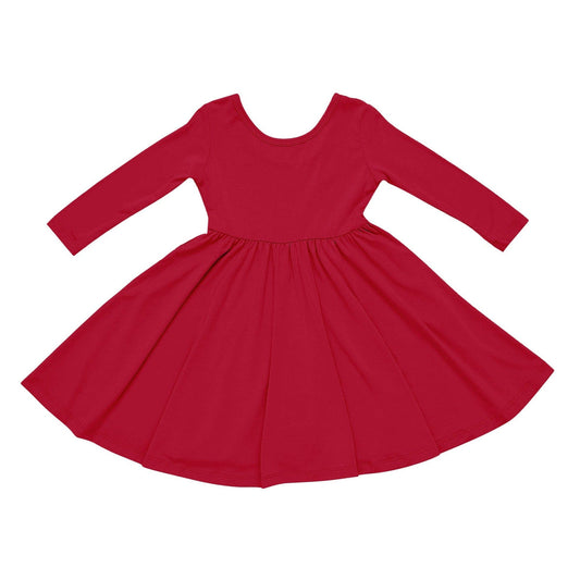 Long Sleeve Twirl Dress | Cardinal Red