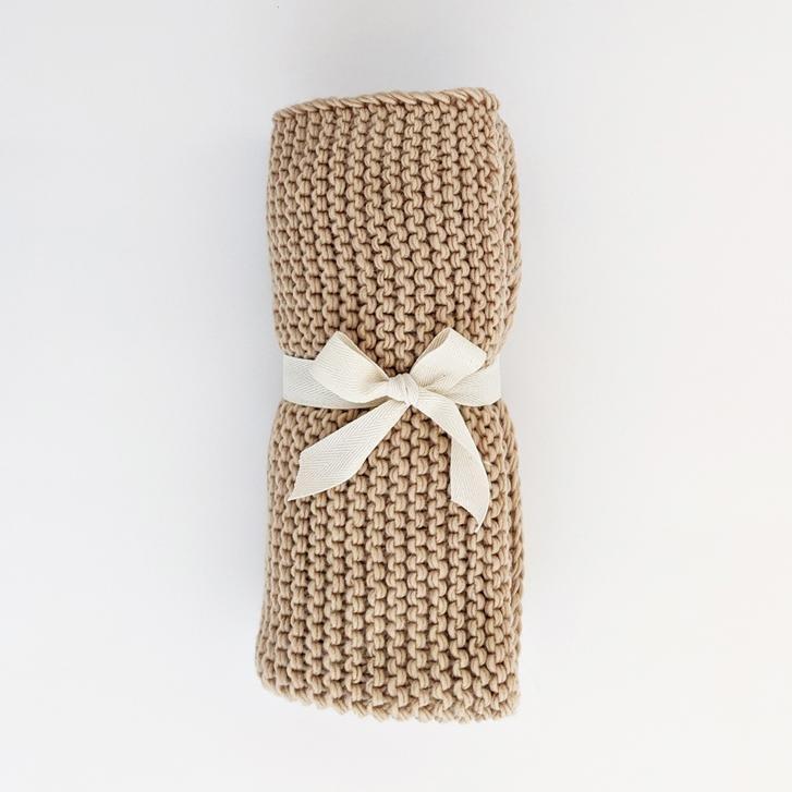 Garter Stitch Blanket | Latte
