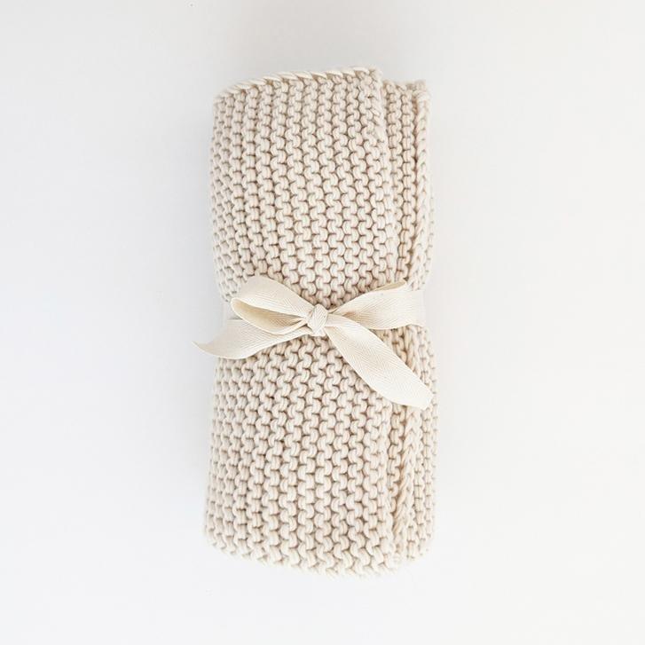 Garter Stitch Blanket | Natural