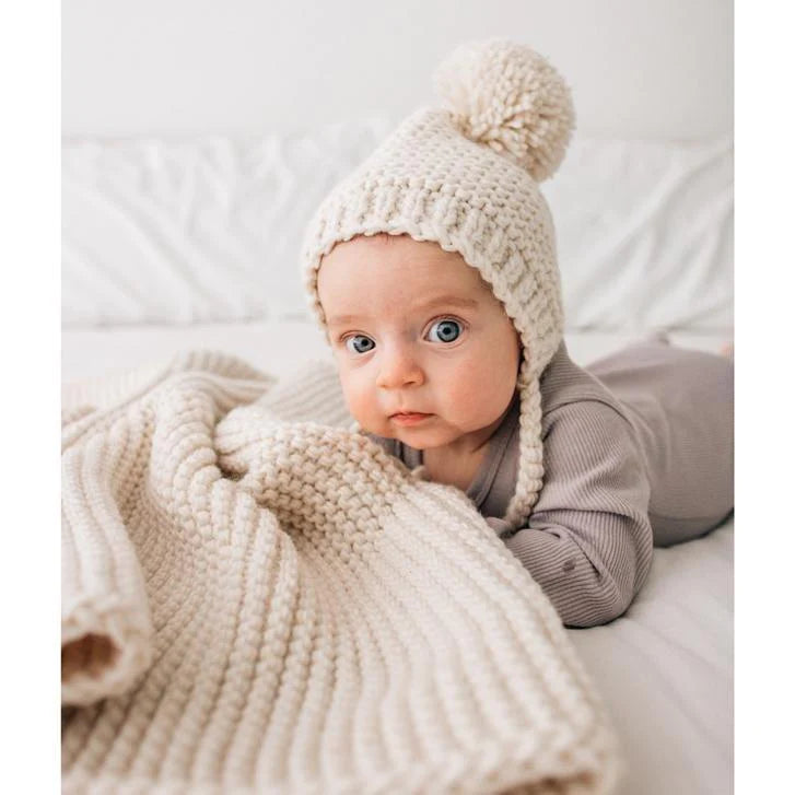 Garter Stitch Blanket | Natural