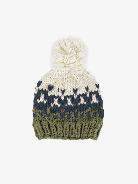 Nell Stripe Hat | Navy/Olive