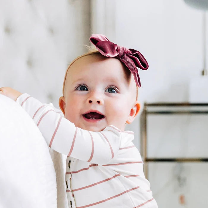 Velvet Bow Nylon Headband 3-Pack | Rose