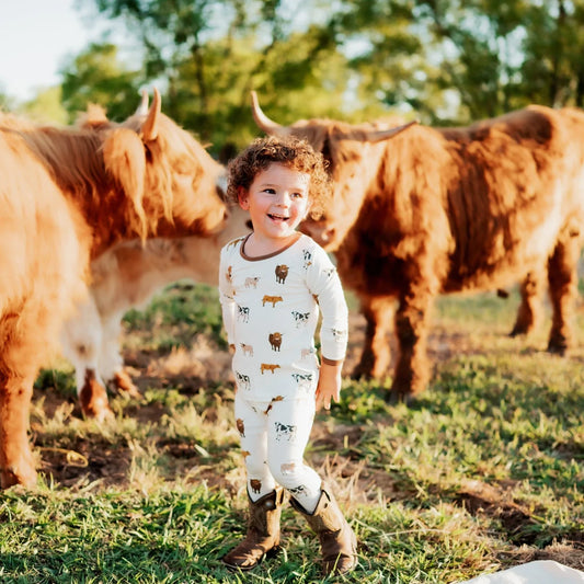 Bamboo Toddler Pajama Set | Moo (Cows)