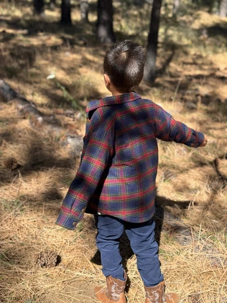 Hiker Padded Jacket | Navy Plaid