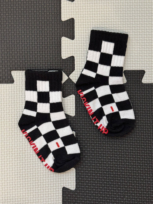 Black + White Checker Sock
