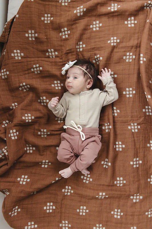 Organic Cotton Long Sleeve Ribbed Bodysuit | Oatmeal