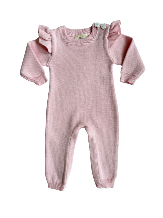 Classic Ruffle Jumpsuit | Powder Pink