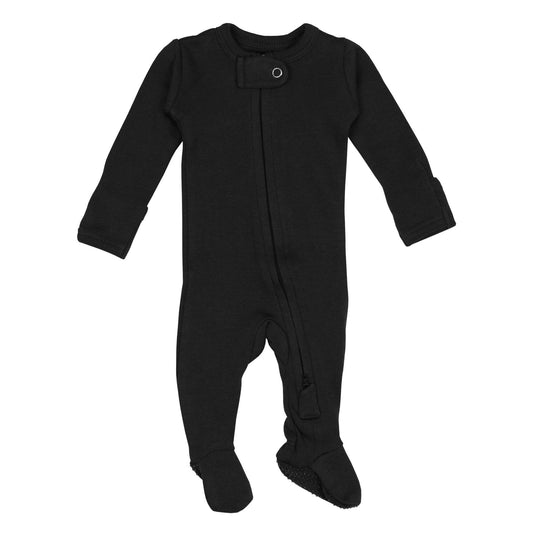 Black | Organic Zipper Footie