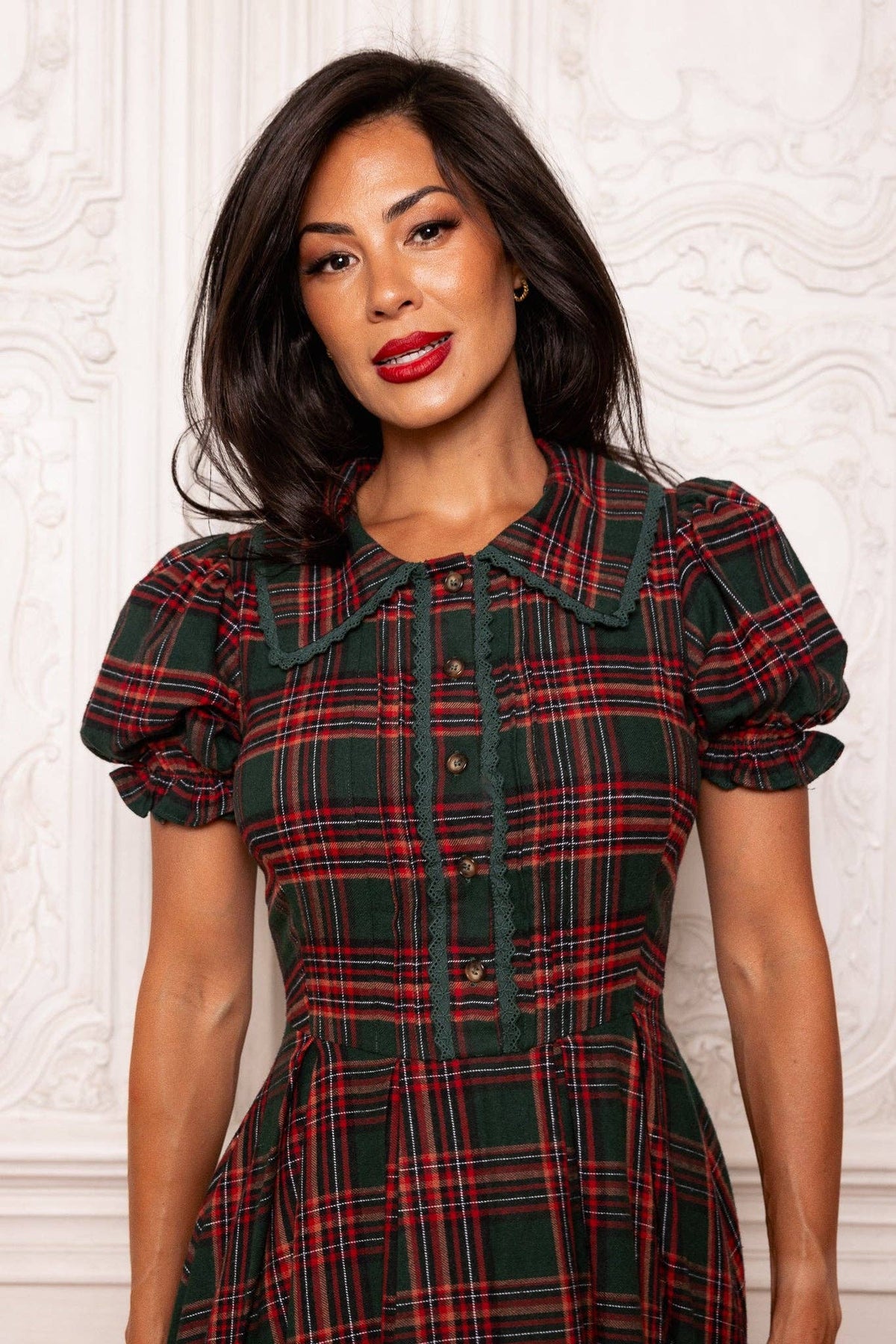 Women's Sophia Dress | Evergreen Plaid