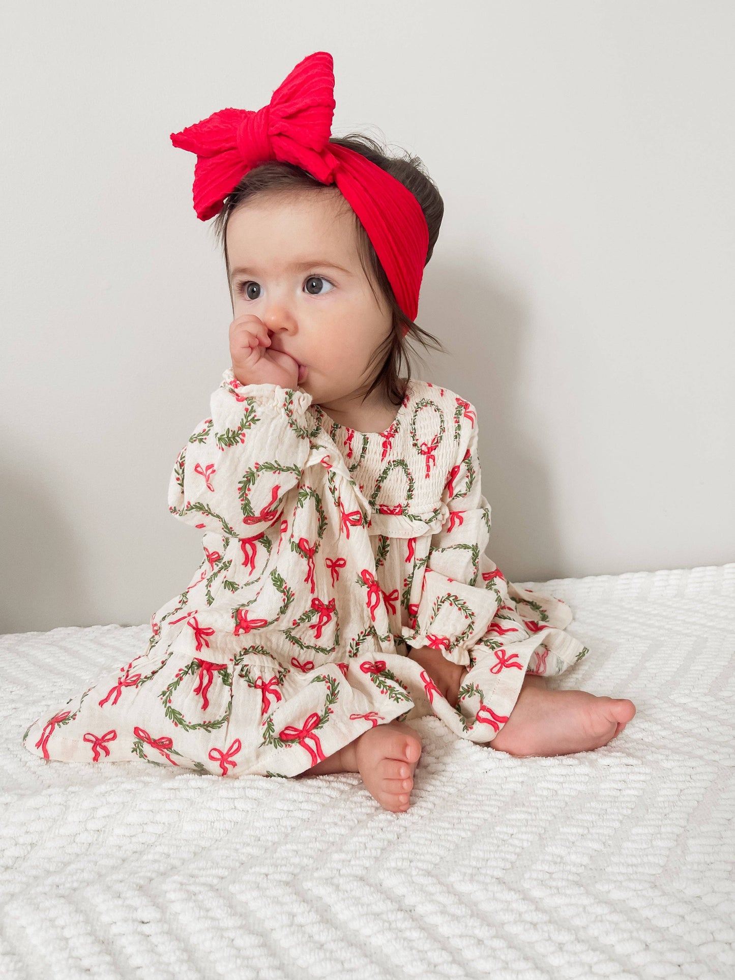 Smocked Ruffle Tiered Dress, Wreath